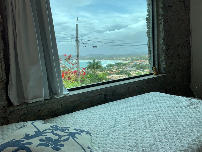 FI25 - Chalé charmoso com vista panorâmica da praia de Gerib