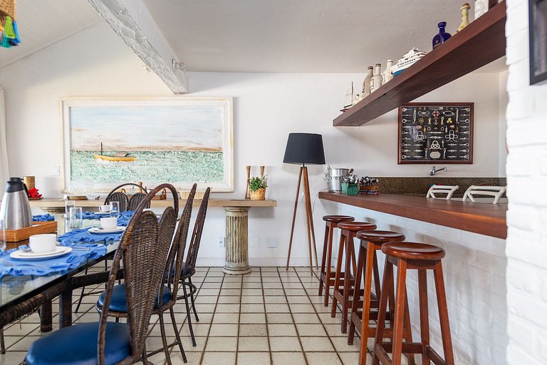 GB50 - Linda casa com 5 suítes pé na areia em Geribá